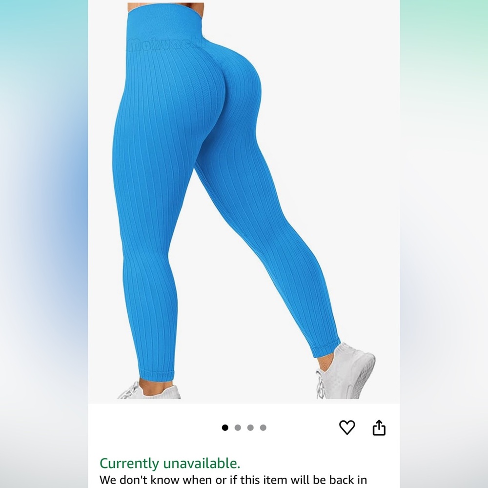 Blue High Waisted Scrunch Butt Leggings